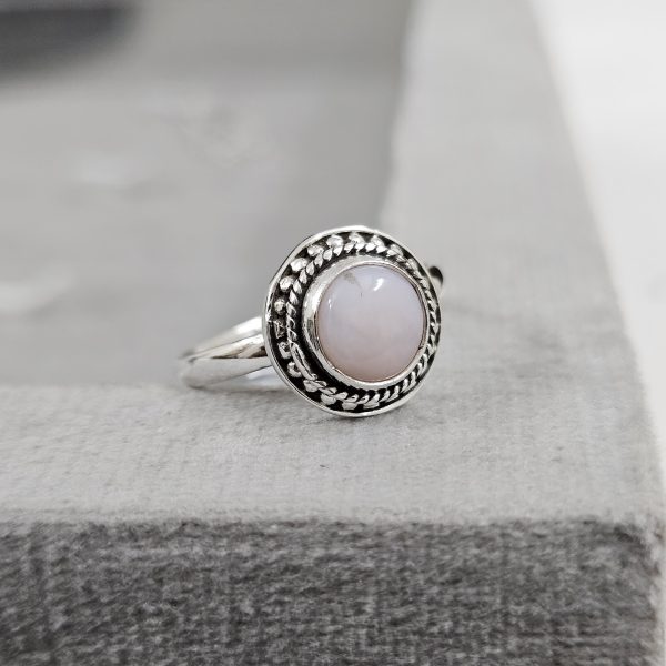 Pink Opal Dainty 925 Sterling Silver Ring (RS100-149)