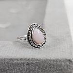 Pink Opal Dainty 925 Sterling Silver Ring (RS100-151)