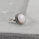 Pink Opal Dainty 925 Sterling Silver Ring (RS100-150)