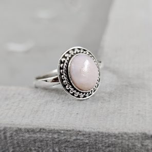 Pink Opal Dainty 925 Sterling Silver Ring (RS100-150)