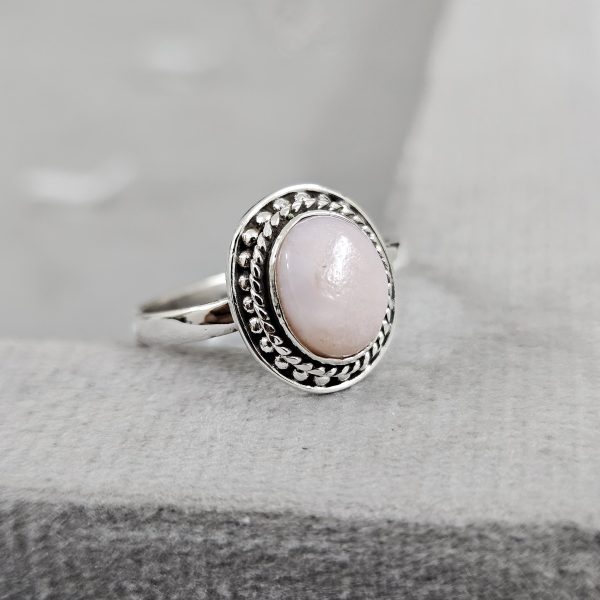 Pink Opal Dainty 925 Sterling Silver Ring (RS100-150)