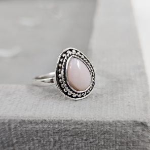 Pink Opal Dainty 925 Sterling Silver Ring (RS100-151)