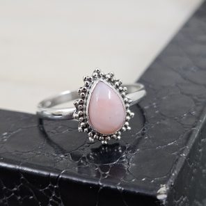 Pink Opal Dainty 925 Sterling Silver Ring (RS100-143)