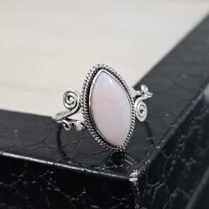 Pink Opal Dainty 925 Sterling Silver Ring (RS100-148)