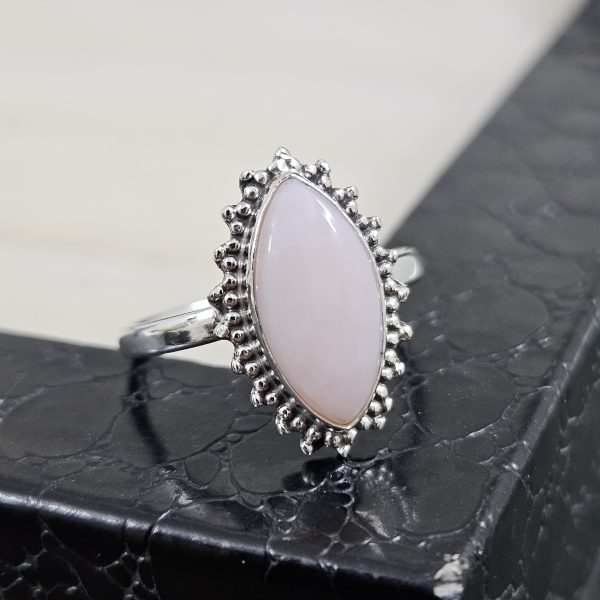 Pink Opal Dainty 925 Sterling Silver Ring (RS100-144)
