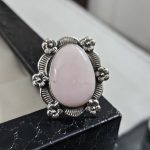 Pink Opal Sunflower Southwest Size US 6 925 Silver Ring (RS100-175)