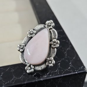 Pink Opal Sunflower Southwest Size US 7 925 Silver Ring (RS100-170)