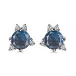 Labradorite & White Topaz 925 Sterling Silver Stud Earring (RS102-20)