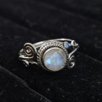 Faceted Moonstone Dainty 925 Sterling Silver Ring (RS61-178)