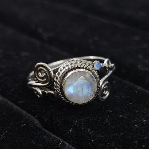 Faceted Moonstone Dainty 925 Sterling Silver Ring (RS61-178)