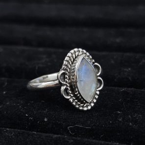 Faceted Moonstone Dainty 925 Sterling Silver Ring (RS61-181)
