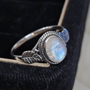Faceted Moonstone Dainty 925 Sterling Silver Ring (RS61-172)