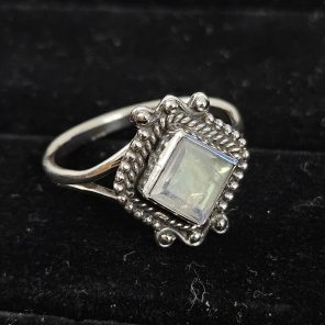Faceted Moonstone Dainty 925 Sterling Silver Ring (RS61-157)