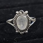 Faceted Moonstone Dainty 925 Sterling Silver Ring (RS61-154)