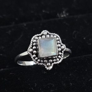 Faceted Moonstone Dainty 925 Sterling Silver Ring (RS61-168)