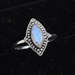 Faceted Moonstone Dainty 925 Sterling Silver Ring (RS61-164)