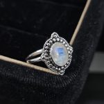 Faceted Moonstone Dainty 925 Sterling Silver Ring (RS61-162)