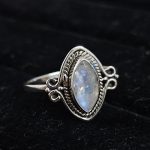 Faceted Moonstone Dainty 925 Sterling Silver Ring (RS61-159)