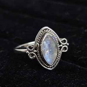 Faceted Moonstone Dainty 925 Sterling Silver Ring (RS61-159)