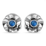 Labradorite 925 Sterling Silver Flower Stud Earring (RS61-186)