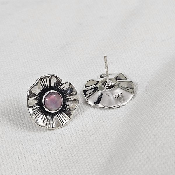 Aurora Opal 925 Sterling Silver Flower Stud Earring (RS61-188) - Image 2