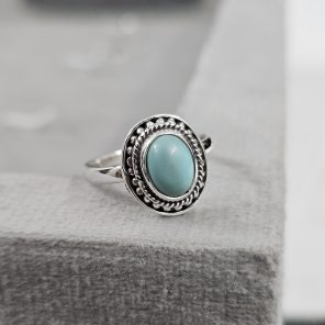 Arizona Turquoise Dainty 925 Sterling Silver Ring (RS61-202)