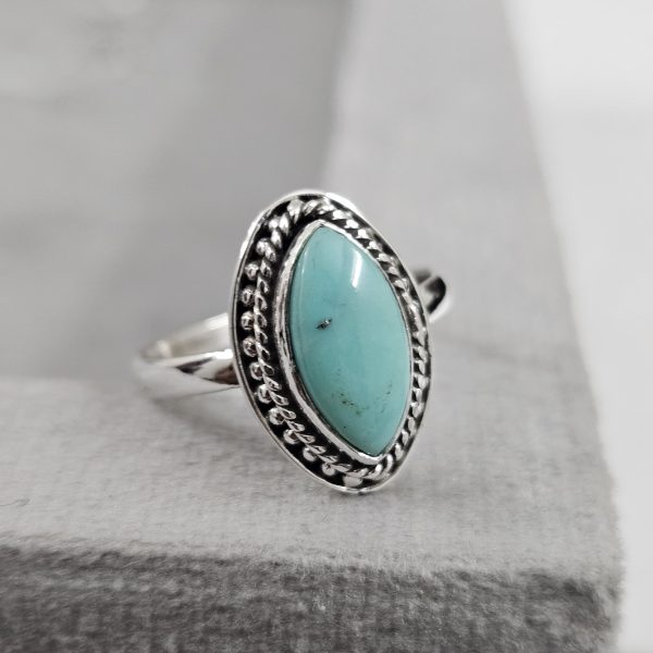 Arizona Turquoise Dainty 925 Sterling Silver Ring (RS61-203)