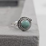 Arizona Turquoise Dainty 925 Sterling Silver Ring (RS61-201)