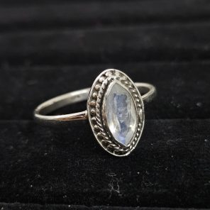 Faceted Moonstone Dainty 925 Sterling Silver Ring (RS61-193)