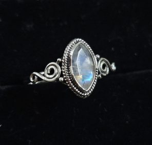Faceted Moonstone Dainty 925 Sterling Silver Ring (RS61-196)