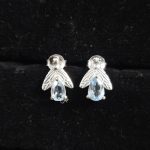 Blue Topaz Bee Stud Earring 925 Sterling Silver Earring (RS111-147)
