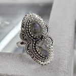 Double Labradorite Ring Size US 9 925 Sterling Silver (RS106-27)