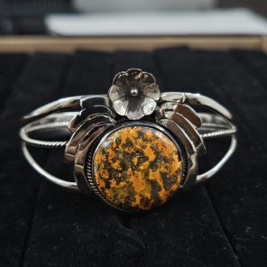 Bumble Bee Jasper Southwest Style 925 Sterling Silver Bangle Cuff (RSB2-134)