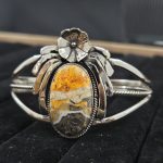 Bumble Bee Jasper Southwest Style 925 Sterling Silver Bangle Cuff (RSB2-131)