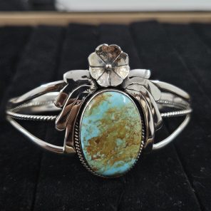Kingman Turquoise Southwest Style 925 Sterling Silver Bangle Cuff (RSB2-150)