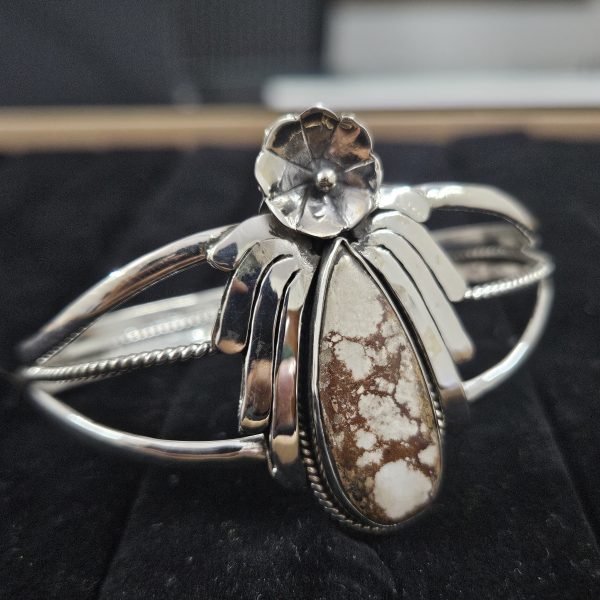 Wild Horse Jasper Southwest Style 925 Sterling Silver Bangle Cuff (RSB2-138) - Image 3