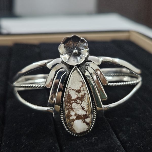 Wild Horse Jasper Southwest Style 925 Sterling Silver Bangle Cuff (RSB2-138)