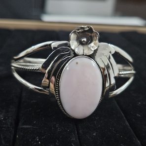Pink Opal Southwest Style 925 Sterling Silver Bangle Cuff (RSB2-143)