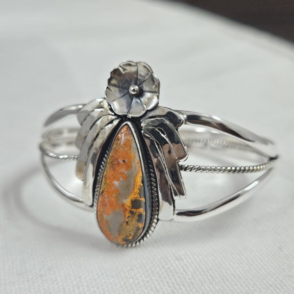 Bumble Bee Jasper Southwest Style 925 Sterling Silver Bangle Cuff (RSB2-133) - Image 3