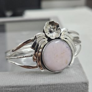Pink Opal Southwest Style 925 Sterling Silver Bangle Cuff (RSB2-144)