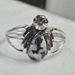White Buffalo Turquoise Southwest Style 925 Sterling Silver Bangle Cuff (RSB2-145)