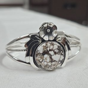 Wild Horse Jasper Southwest Style 925 Sterling Silver Bangle Cuff (RSB2-136)