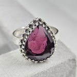 Rose Cut Garnet 925 Silver Ring (REXT61-16)