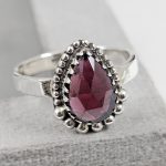 Rose Cut Garnet 925 Silver Ring (REXT61-15)