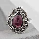 Rose Cut Garnet 925 Silver Ring (REXT61-28)