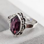 Rose Cut Garnet 925 Silver Ring (REXT61-12)