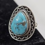 Fox Mine Turquoise 925 Sterling Silver Ring (REXT62-75)