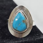 Fox Mine Turquoise 925 Sterling Silver Ring (REXT62-64)