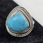 Fox Mine Turquoise 925 Sterling Silver Ring (REXT62-67)