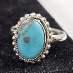 Fox Mine Turquoise 925 Sterling Silver Ring (REXT62-80)